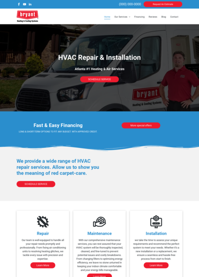 Bryant HVAC Website Design 7
