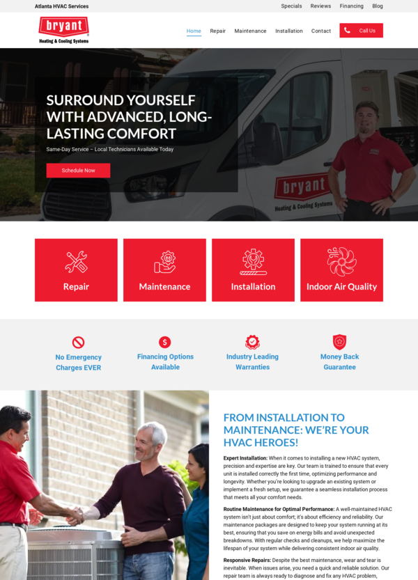 Bryant HVAC Website Design 9