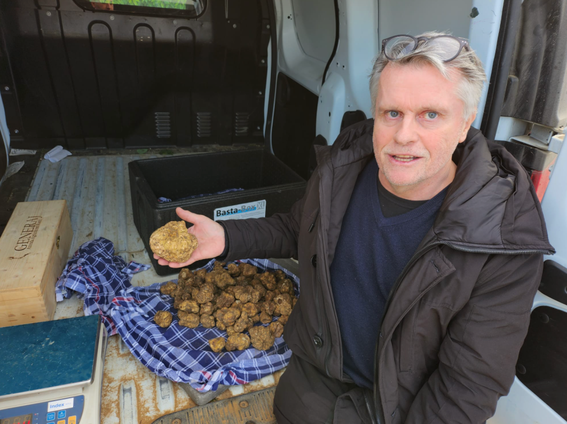 Piero récolte truffe blanche d'Alba