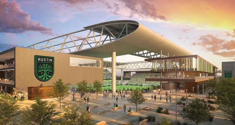 An artist 's impression of the new stadium.