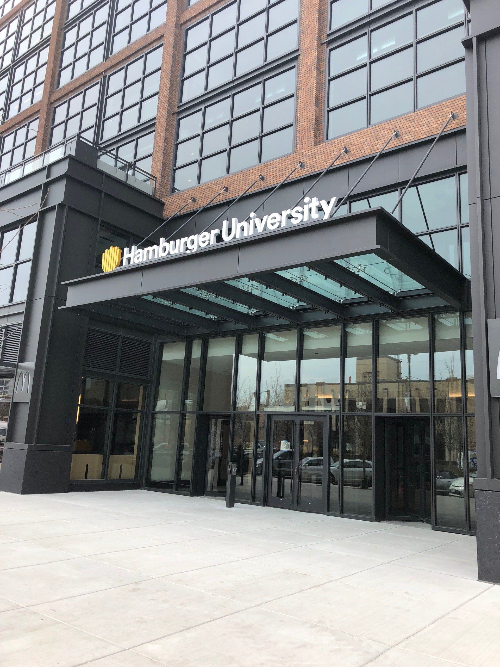 The entrance to the hamburger university building