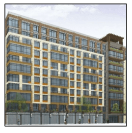 An artist 's impression of a large apartment building