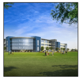 An artist 's impression of a large building with a lot of windows