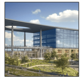 An artist 's impression of a large building with a lot of windows