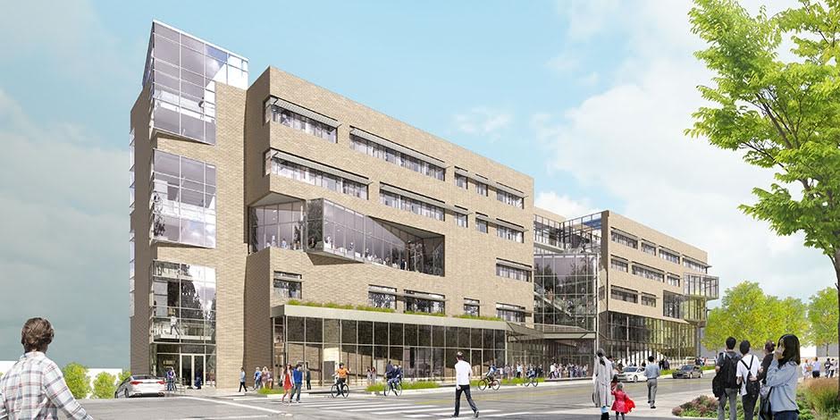 An artist 's impression of a large building with a lot of windows