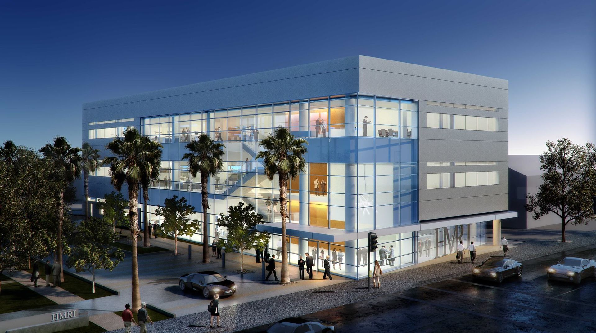 An artist 's impression of a large building with lots of windows