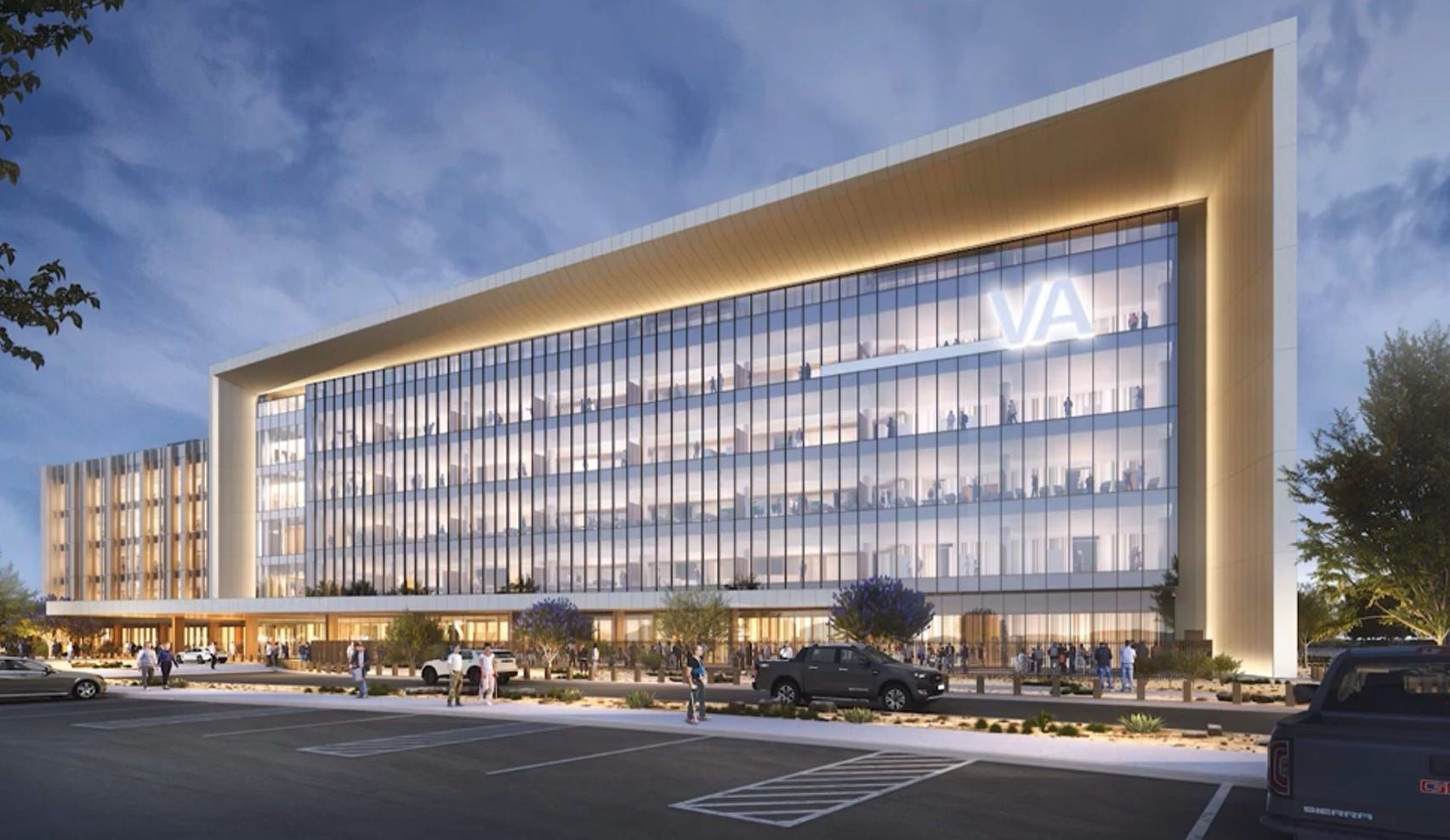 An artist 's impression of a large building with a lot of windows.