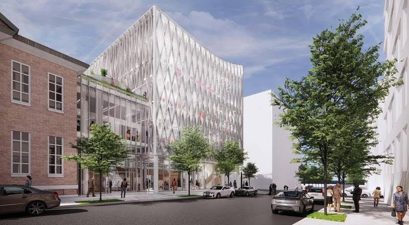 an artist 's impression of a new building in a city .