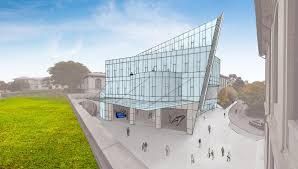 A computer generated image of a building with a lot of windows.