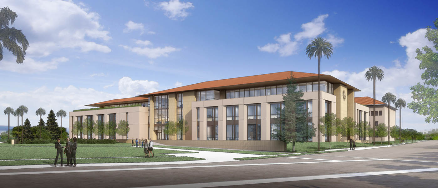 An artist 's impression of a large building with a red tile roof