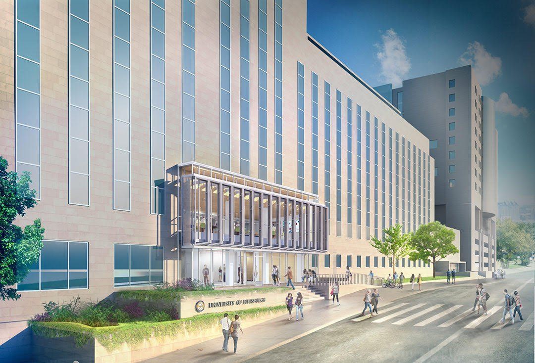 An artist 's impression of a large building with lots of windows