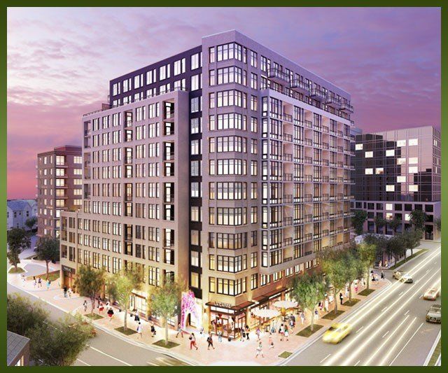An artist 's impression of a large apartment building