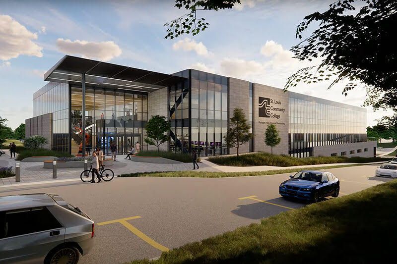 an artist 's impression of a large building with a lot of windows .