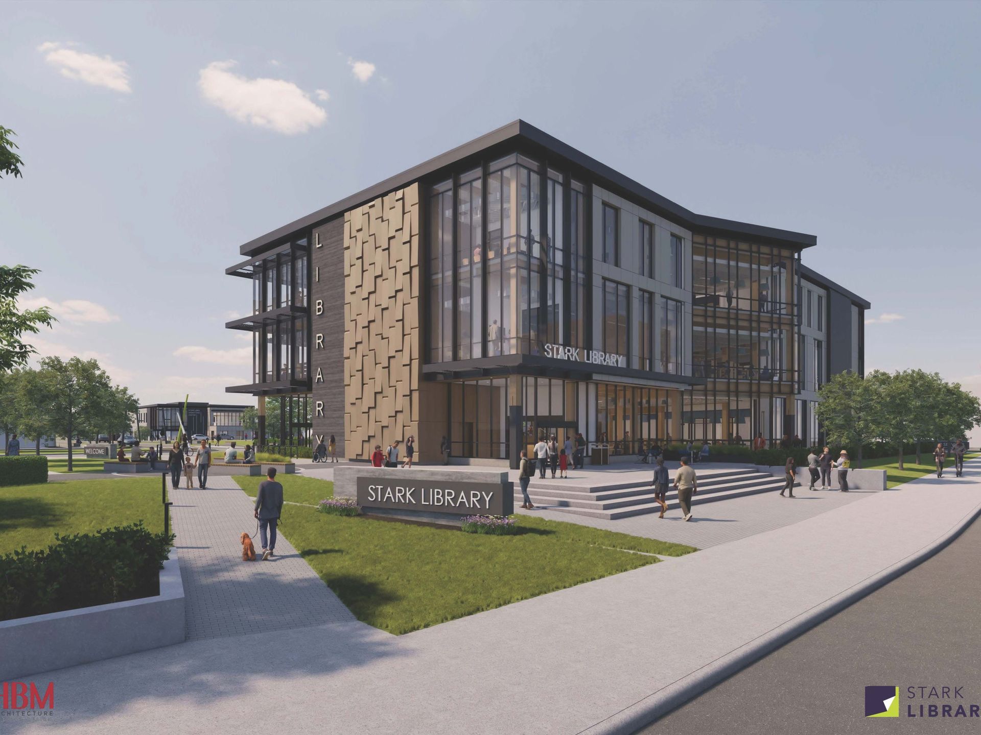 An artist 's impression of a large building with a lot of windows.