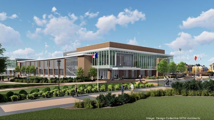 an artist 's impression of a large building with a lot of windows .