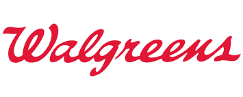 the walgreens logo is red and white on a white background .