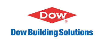 A red and blue logo for dow building solutions