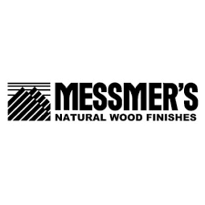 A black and white logo for messmer 's natural wood finishes.