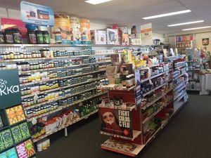 Shop with Shelves full of wellness products