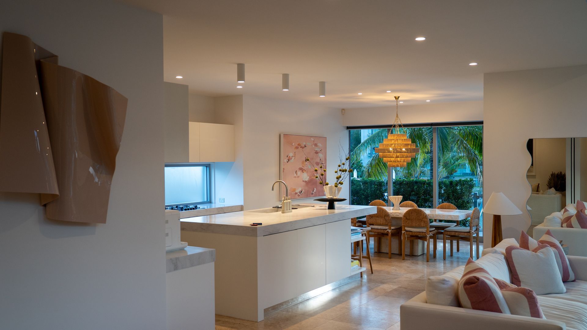 Modern Open-plan Living Room and Kitchen With Dining Area — Ralph Ottmann Electrical in Sunshine Beach, QLD