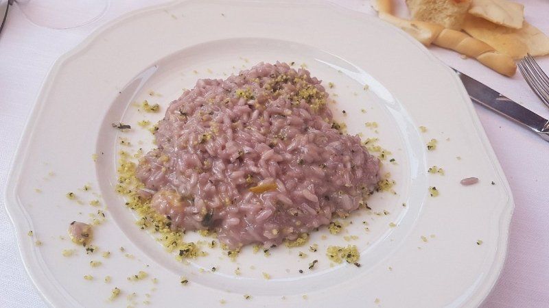 risotto con barbabietola