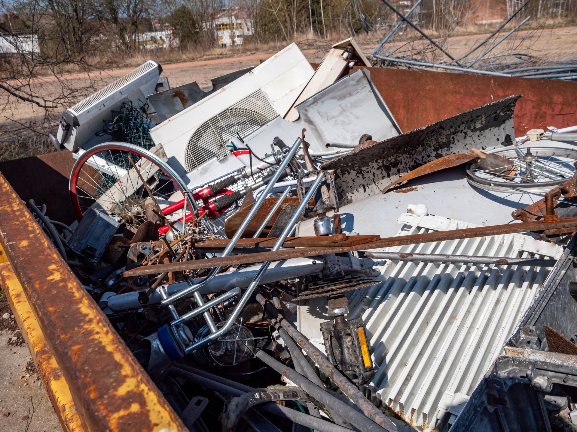 Industrial containers highlighting non-ferrous scrap metal recycling efficiency.