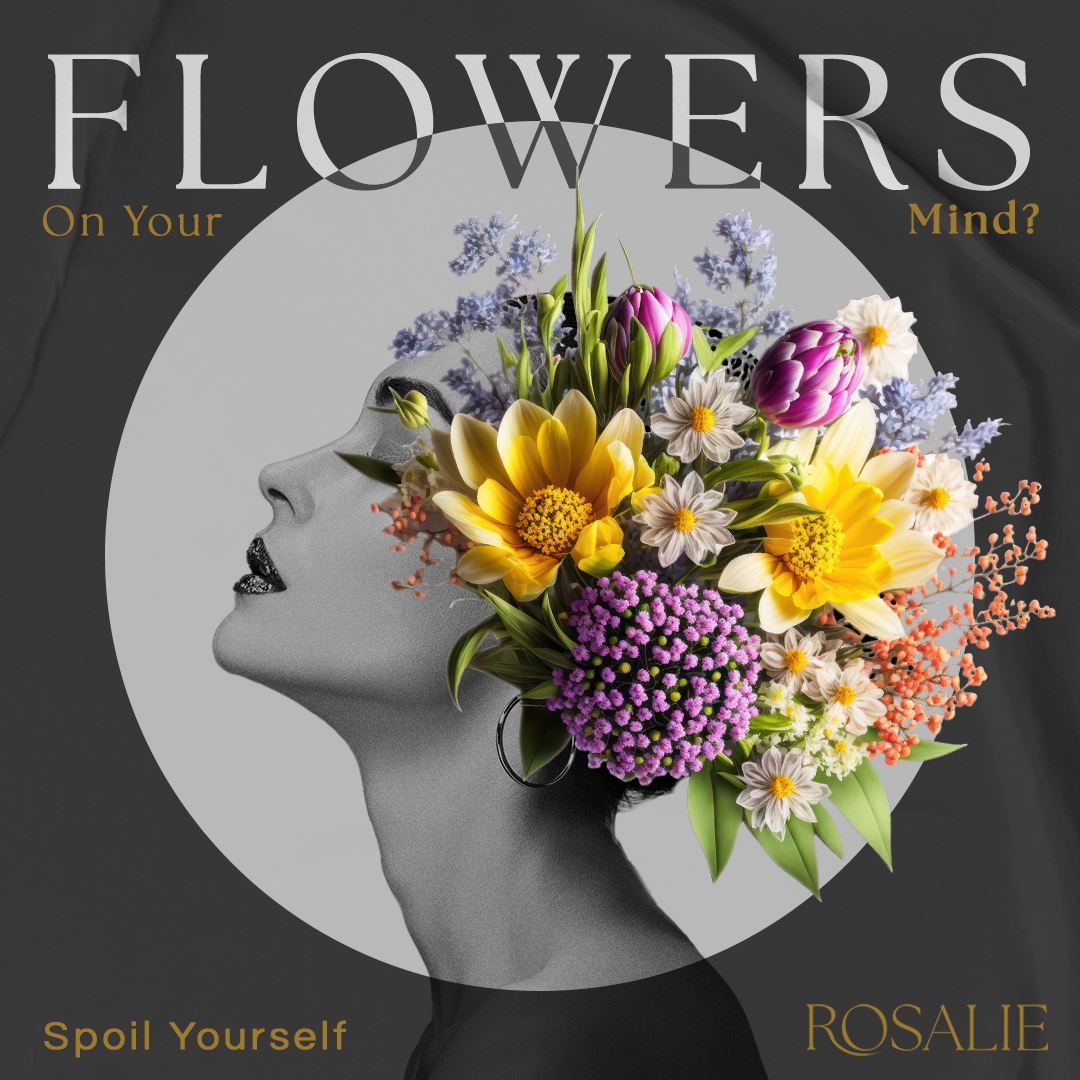 A woman with flowers on her head is on the cover of flowers on your mind