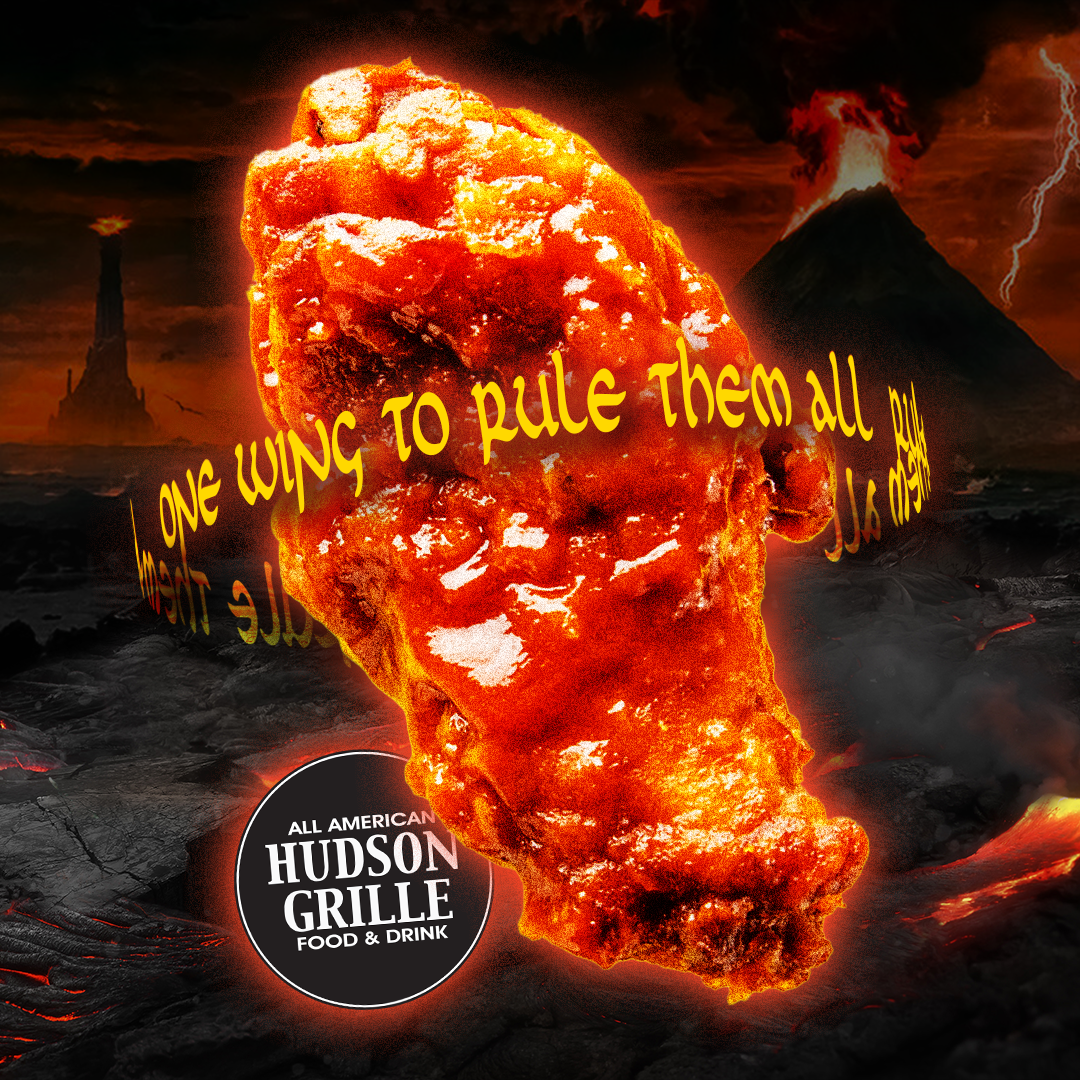A picture of a chicken wing that says one wing to rule them all