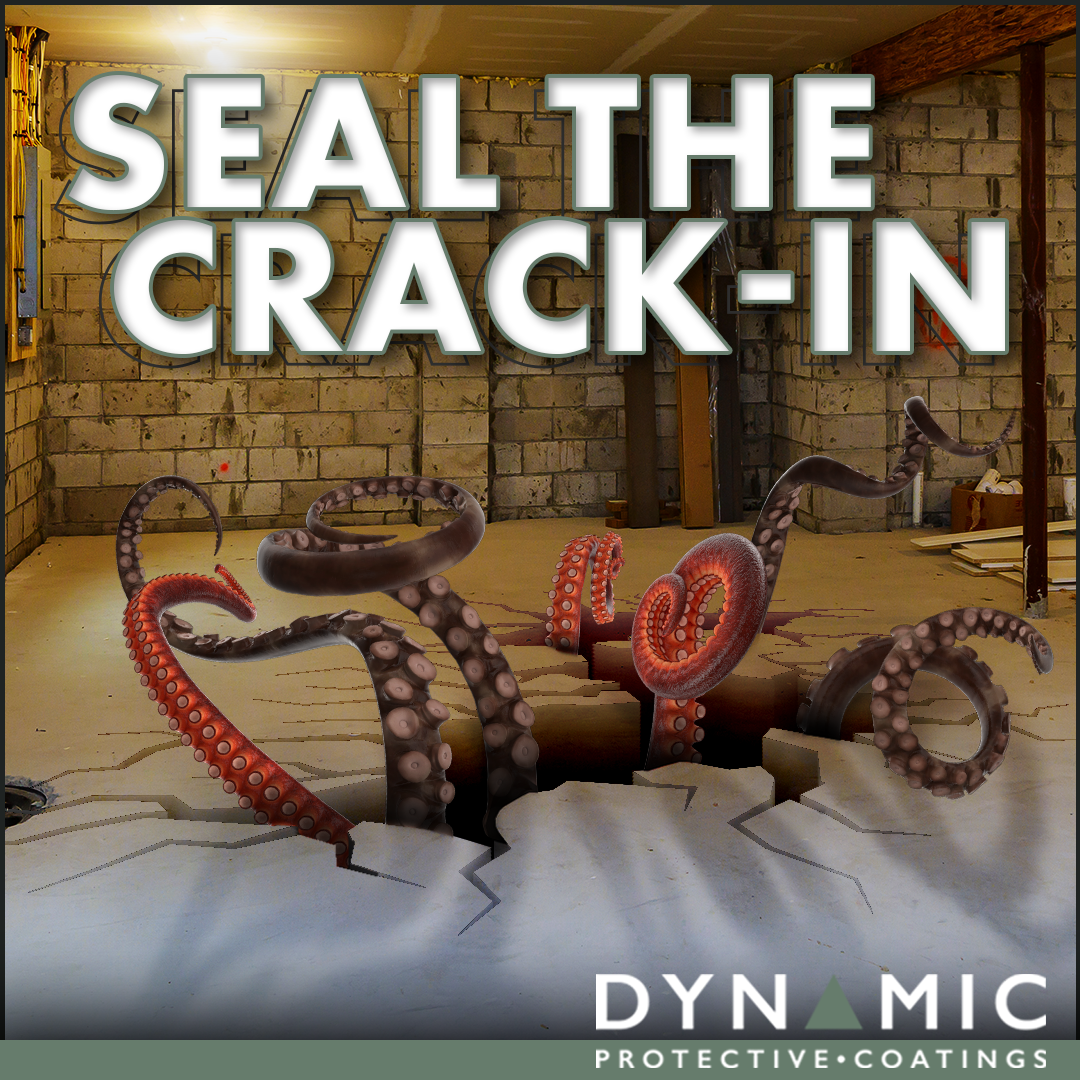 An advertisement for dynamic protective coatings shows an octopus coming out of a hole in the floor