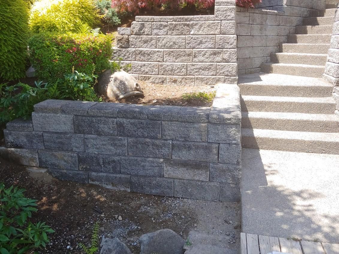 Brick Wall with Garden - Oakville, WA - H A Lawn Care LLC