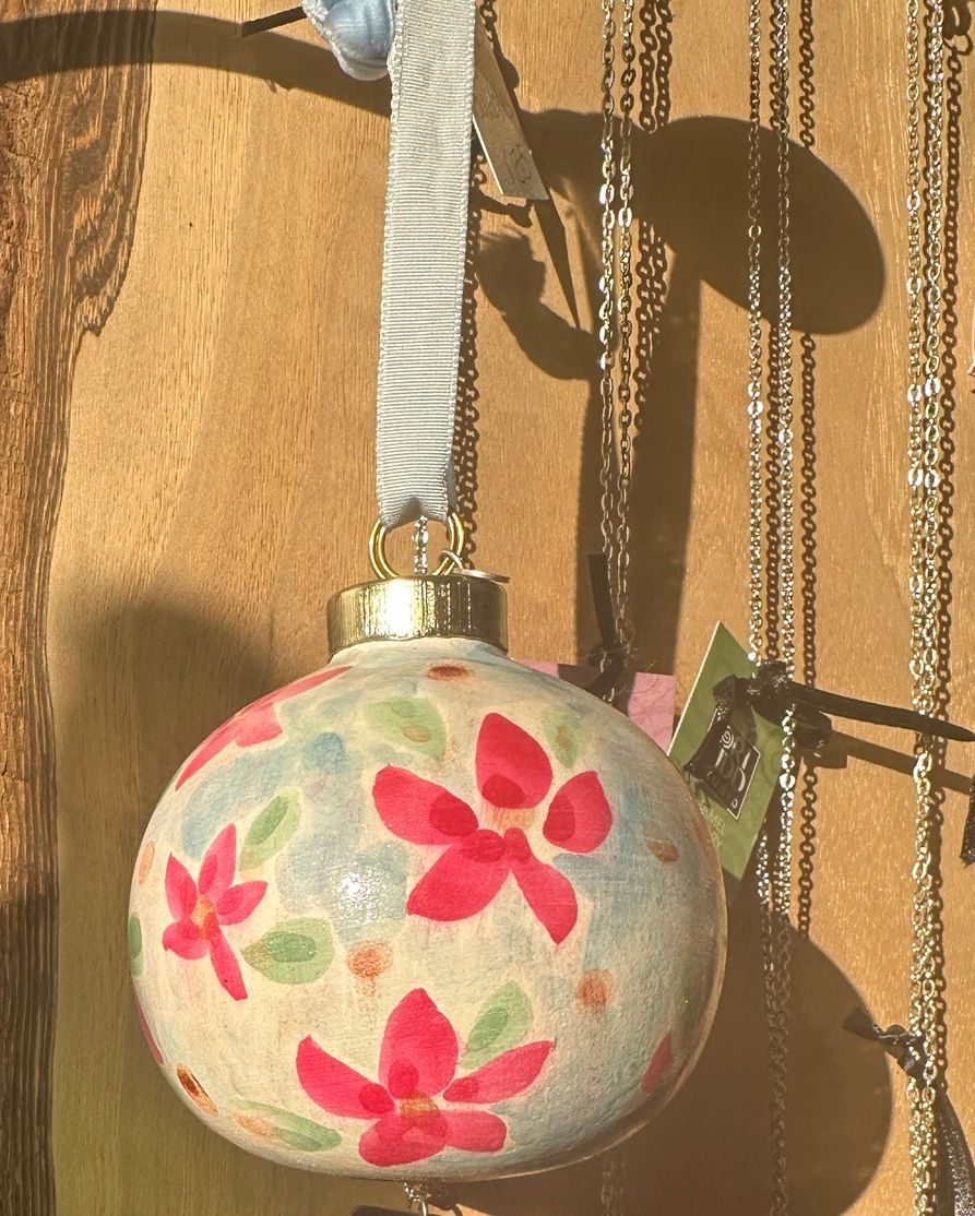 Lori's Hand Painted Ceramic Floral Ornament