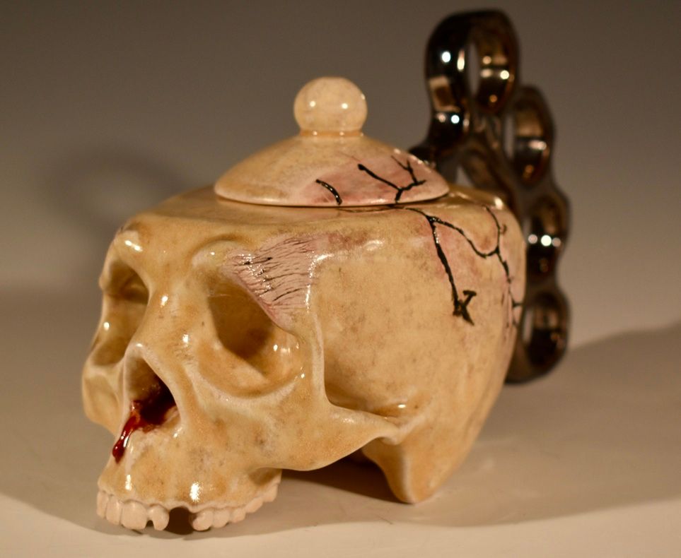 Knock-Out Skull Tea Pot by Emily Hiner