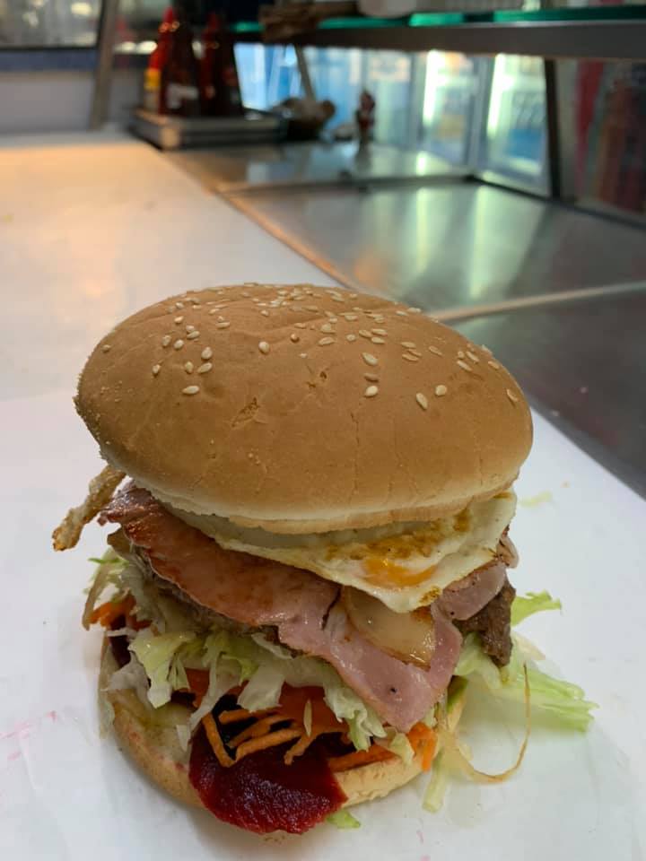 The Works Burger — Sav's Takeaway in Mornington QLD