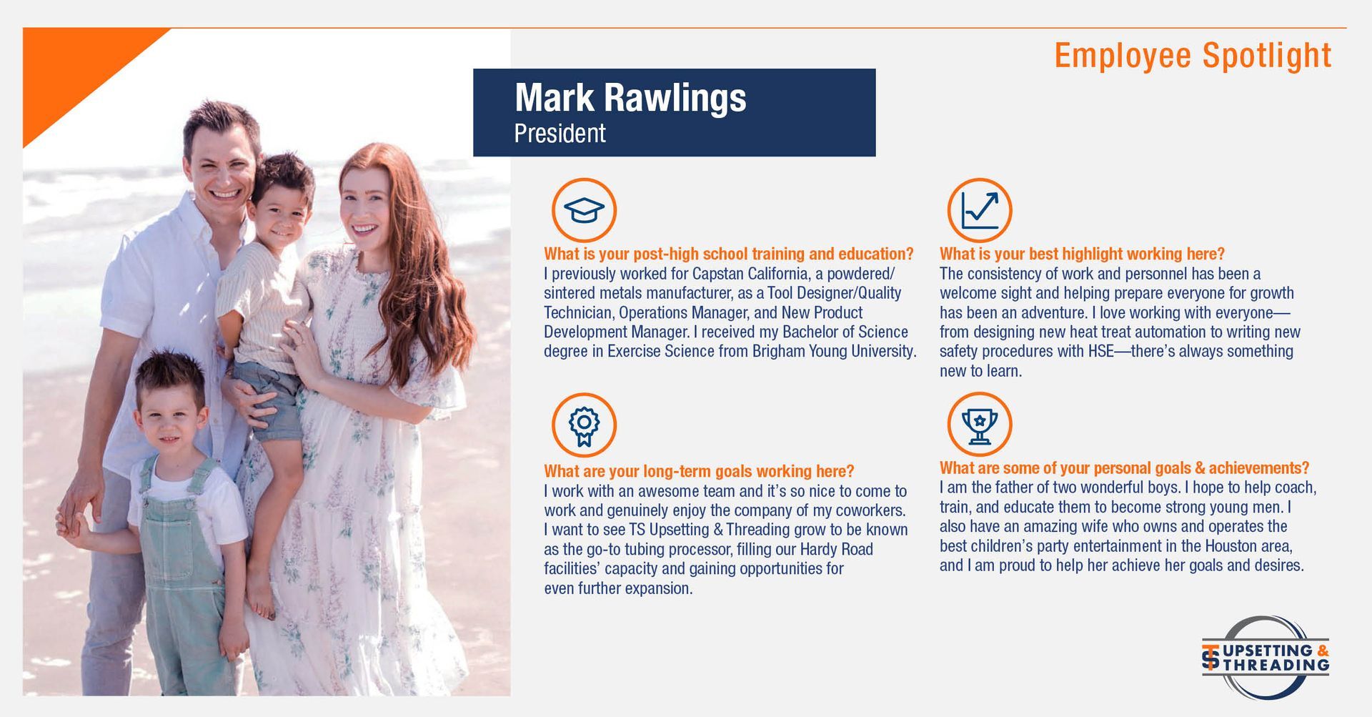 Mark Rawlings, President of TS Upsetting and Threading