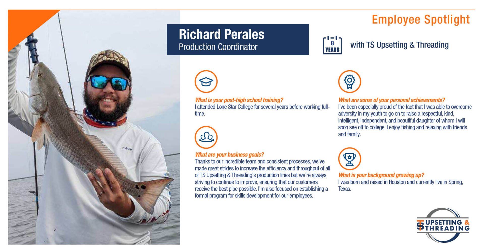 Richard Perales, Production Coordinator at TS Upsetting and Threading