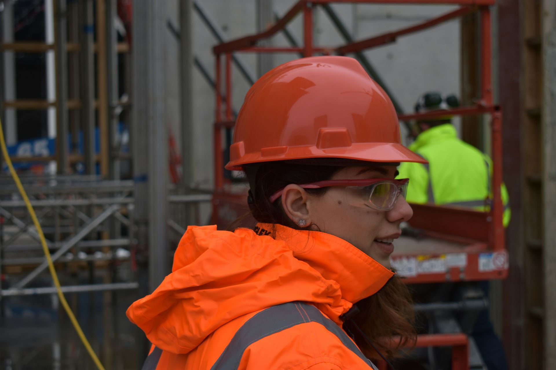 Construction Worker Wearing Orange Hard Hat — EyeMax EyeCare in Lake Macquarie, NSW