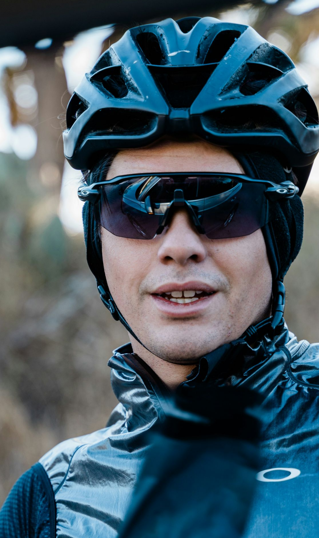 Cyclist Wearing Helmet and Sunglasses — EyeMax EyeCare in Maitland, NSW