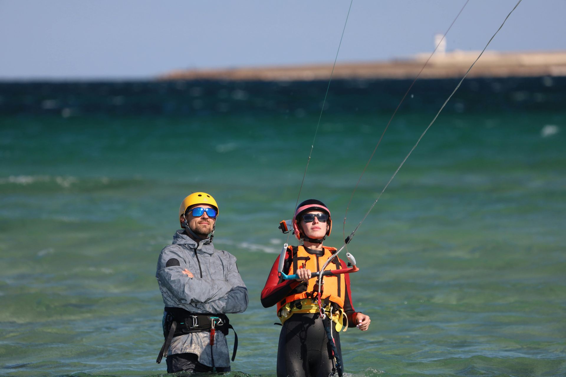 Man and Child Learning Kitesurfing in the Ocean — EyeMax EyeCare in Maitland, NSW