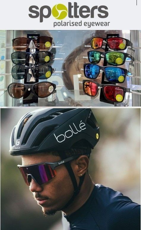 Eyewear Display With Spotters Logo — EyeMax EyeCare in Newcastle, NSW