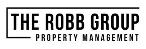 Logo for The Robb Group, Property Management; black text within a black rectangle.