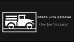 Logo for Chaz’s Junk Removal, with a white truck icon and the text “Odd Job Specialist” on a dark background