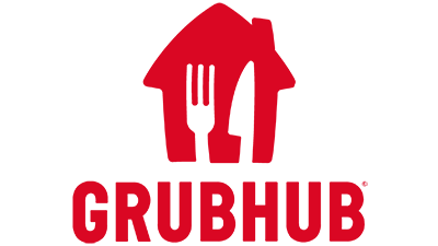 Grubhub logo in orange letters.