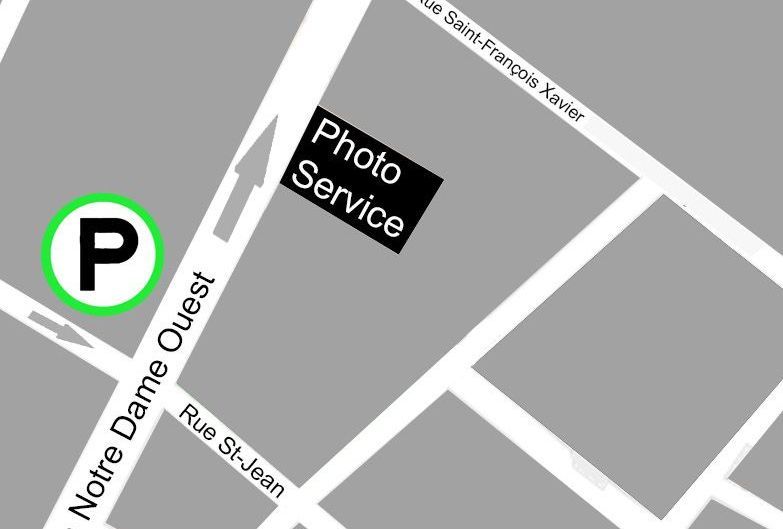 une carte montrant l' emplacement d' un service photo