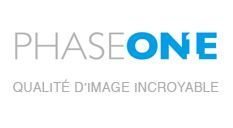 the logo for phaseone is a blue and gray logo on a white background .