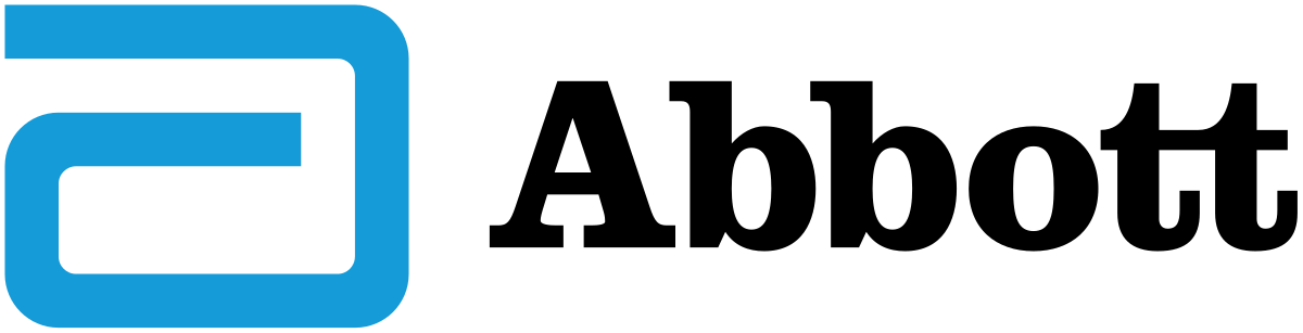 The abbott logo is blue and black on a white background.