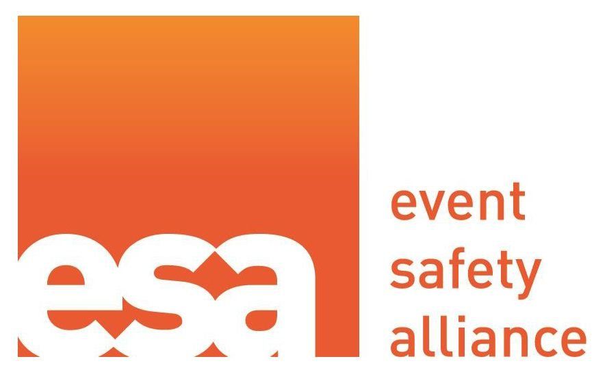 The logo for the event safety alliance is orange and white