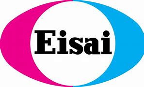 A pink and blue circle with the word eisai on it.