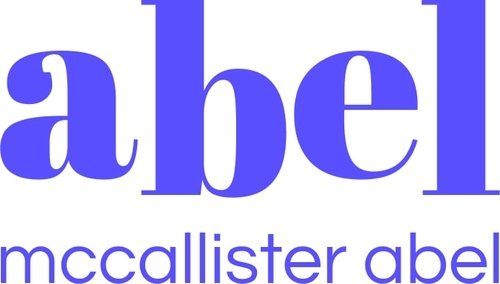 The name abel is written in purple letters on a white background.