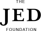 A black and white logo for the jed foundation.
