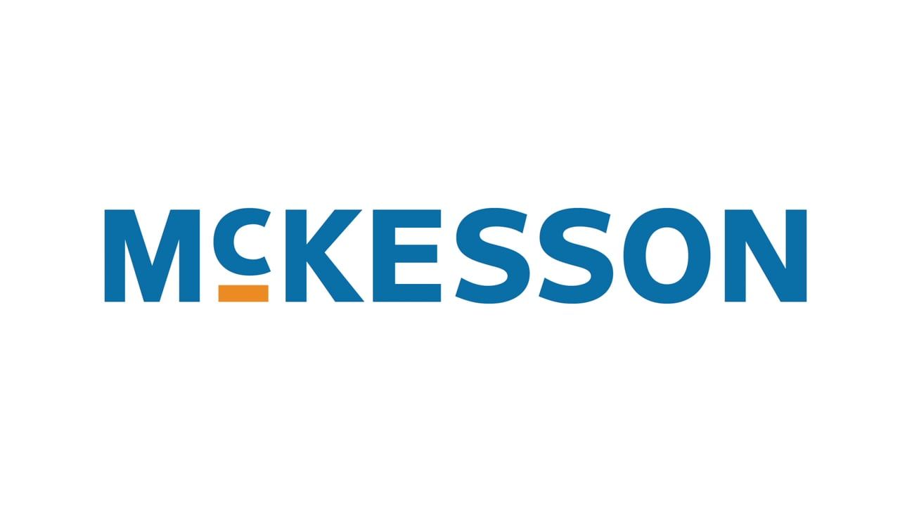The mckesson logo is blue and orange on a white background.